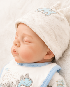 BAkwbwBY Muñeca Reborn 18 Pulgadas Dormida Regordeta Cuerpo Vinilo Bebé Realista Pelele Dinosaurio Azul y Blanco Coleccionable - Product Image 2