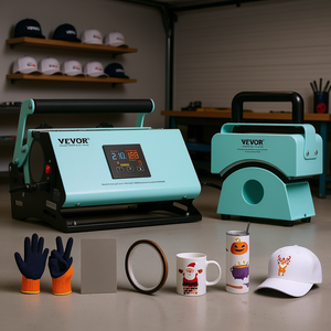 Presse à chaud Vevor, plateforme plate, 110 V, semi-automatique, pour casquettes, mugs, usage commercial - Product Image 2