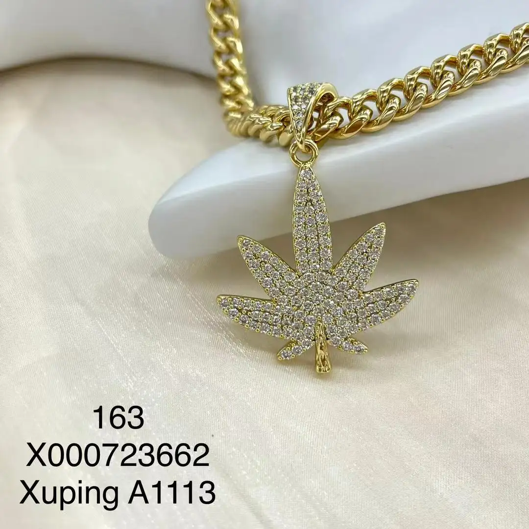 Xuping kalung liontin kupu-kupu CZ berlapis warna emas 14K, perhiasan Hiphop trendi baru