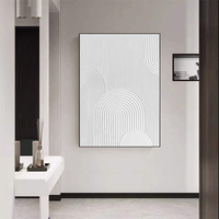 Toile minimaliste moderne Art mural Blanc 3D Peinture texturée peinte à la main Grande peinture à l'huile abstraite pour la décoration intérieure de luxe