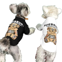 Modische Designer-Luxus-Print-Hoodies für kleine Hunde, Katzen und Teddybären – Warme Freizeit-Kapuzenpullover aus Baumwolle mit kurzen Ärmeln für Geburtstag, Winter und Sommer