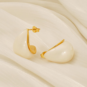ZOGXIN Stud Earrings Geometric Water Drop Shape Gold Plated For Women Fashion Jewelry Multi Color Available - Product Image 4