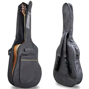 防水吉他盒双带加厚黑色吉他盒，带背包肩带古典吉他包，适用于36/39/41英寸
