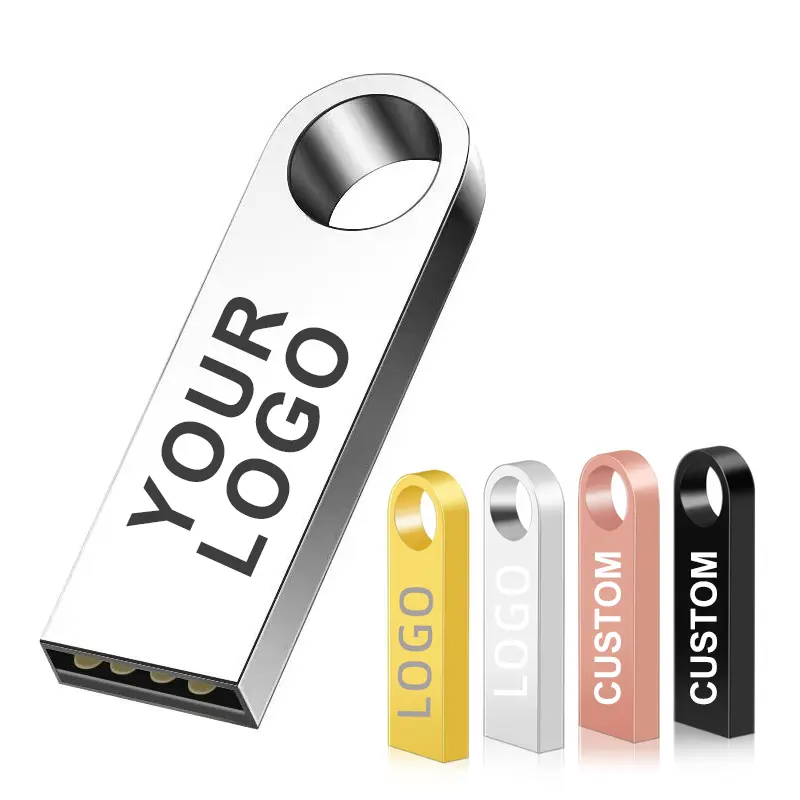 Logotipo personalizado USB Flash Pen Drives Logotipo personalizable 8 GB 16GB 32GB 64GB USB 2,0 3,0 metal 128 GB U Disco tarjeta de memoria Memoria stick