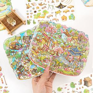 See Eslite Market Well Dream Series-Pegatina de paisaje grande Estéreo creativo 3D Cuenta de mano Diy Scene Sticker - Product Image 3