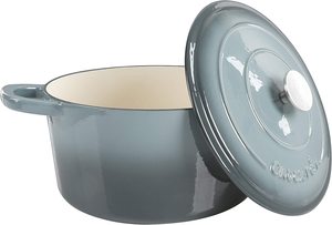 Marmite hollandaise <span class=keywords><strong>en</strong></span> <span class=keywords><strong>fonte</strong></span> émaillée antiadhésive de 6 QT, écologique, pour braiser, griller et cuire le pain, idéale pour les cuisines et restaurants - Product Image 2