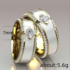 Set di Anelli Unisex per Coppie con Accento in Resina, Accessorio alla Moda per Proposte, Matrimoni e Feste, Regalo - Product Image 5
