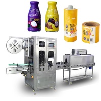 Machine d'étiquetage automatique de manchons rétractables avec tunnel de rétraction à la vapeur pour ligne d'emballage de bouteilles rondes et de bocaux de boissons