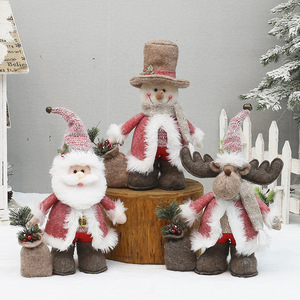 Figurine de poupée en tissu rose de Noël, assise ou debout, décoration de fête pour usage intérieur - Product Image 2