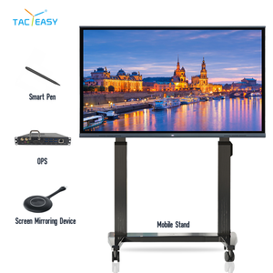 ไวท์บอร์ดอินเทอร์แอคทีฟขนาด 65 นิ้ว ระบบ Android 15/14 และ Windows 10/11 Pro ความละเอียด 4K UHD รองรับการสัมผัสอินฟราเรด 40 จุด พร้อม OPS สำหรับโรงเรียน - Product Image 1