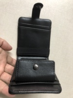Nouvelle Tendance Portefeuille Court Unisexe en Cuir PU Anti-RFID, Étui Minimaliste Fin avec Broderie et Fermeture, Doublure en Polyester