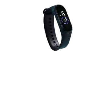 Bracelet de montre connectée en silicone, boucle sport, cadran rectangulaire, compteur de pas, bracelet de remplacement universel - Product Image 1