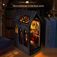 Hamaileon Kit de Diorama Personnalisé Scène de Restaurant, Salle à Manger Magique, Puzzle 3D en Bois DIY, Lustre LED Chaleureux, Cadeau pour Adultes