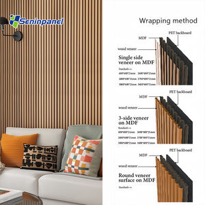 Panneau acoustique en bois de noyer Seninpanel, anti-absorption pour salon, chambre à coucher, design en <span class=keywords><strong>ardoise</strong></span> noire - Product Image 2