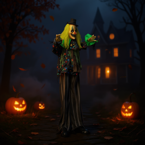 ของตกแต่งฮาโลวีน ตุ๊กตาตัวตลก พลาสติก อุปกรณ์ประกอบฉากฮาโลวีน ใช้ได้ทั้งภายนอกและภายในอาคาร - Product Image 2