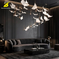 Lustre moderne de luxe en forme de lys Calla, suspension centrale personnalisée en forme de fleur, éclairage LED avec garantie de 5 ans pour hall d'hôtel et salon