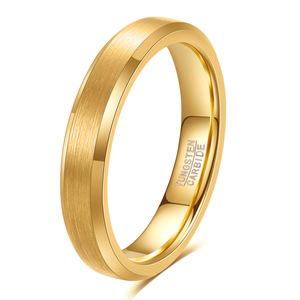 Anillo de Carburo de Tungsteno de 4-6-8 mm con Acabado Cepillado, Anillo de Boda Unisex, Joyería de Moda - Product Image 3