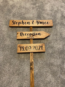 <strong>Personalised</strong> Rustic <strong>Wooden</strong> Decoration Sign for Weddings <strong>Wooden</strong> Directional Welcome Sign Ground Insertion Wood Crafts Wall <strong>Signs</strong> - Product Image 4