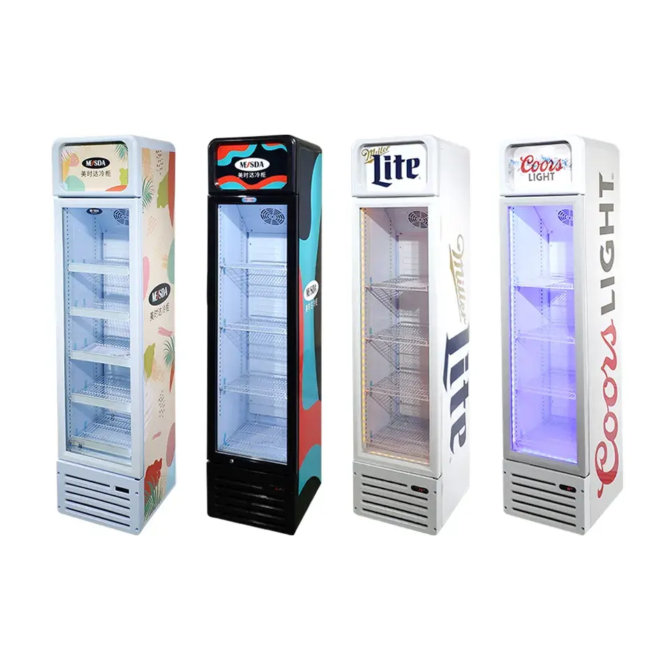 NUELEAD 105L Supermarket Vertical Refrigerator Commercial Beverage Cold Drink Display Fridge