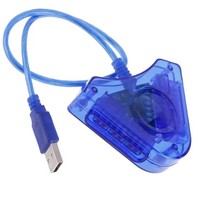 Adaptateur USB double manette pour PS2 Jostick Handle Controller Adapter PC Converter Cable With CD Driver
