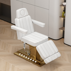 Modern Beauty Salon Furniture <b>Black</b> Gold Facial Spa Massage Table 3 Motors Electric Adjustable Cosmetic <b>Bed</b> with Stool <b>Sets</b> - Product Image 3