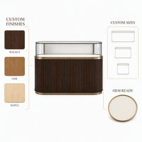 Comptoir de présentation de bijoux en bois moderne personnalisé avec éclairage LED pour salles d'exposition, magasins de détail et marques