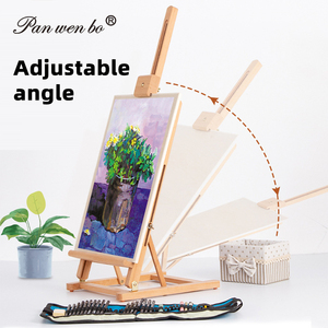 Caballete de pintura y dibujo plegable de madera maciza, caballete de exhibición de mesa, caballete de exhibición ajustable con elevación - Product Image 4