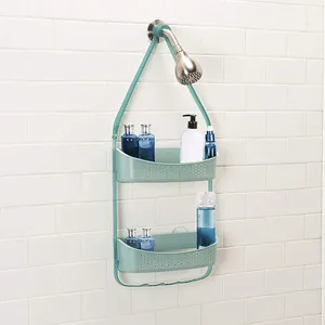 HASKO accessories Corner Shower Caddy with Suction Cup Shelf Black