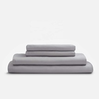 Ensemble de draps de lit en bambou tissé moderne personnalisable de luxe en gros, 4 pièces, écologique, toutes saisons