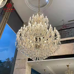 Lámpara de araña de cristal de lujo personalizada para salón de banquetes de bodas, lámpara de techo grande para hotel - Product Image 6