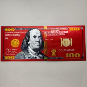 En gros, en stock : Faux billet de 100 dollars plaqué or, avec feuille d'or, argent et noir-rouge, pour anniversaires et Noël - Product Image 4
