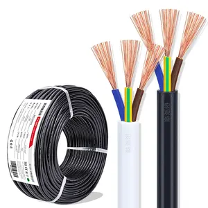 Cables de alimentación RVV, 3 núcleos, 0,5, 0,75, 1,0, 1,5, 2, 5 mm2, cables aislados de PVC de cobre puro