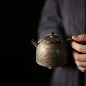 Retro Rust Glazed Teapot Round Ceramic With Lid Kung Fu <b>Tea</b> <b>Set</b> Household Mini Japanese Style - Product Image 2