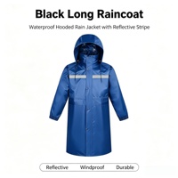 Tunique imperméable longue en tissu pongé, protection contre les fortes pluies, poncho de sécurité pour le travail en extérieur, pour scooter électrique et randonnée