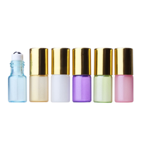 WOGU 5ml 3ml Mini Flacon Roll-on Vide en Verre pour Cosmétiques de Voyage, Parfum et Huiles Essentielles avec Bouchon à Chaîne