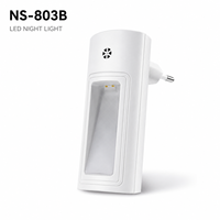 Mini lampe de nuit à induction moderne blanc chaud alimentée par USB avec contrôle de la lumière ABS