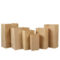 Sacs d'emballage alimentaire personnalisables en papier kraft à fond carré Sacs à emporter pour la cuisson du pain et de la pâtisserie à bouche plate