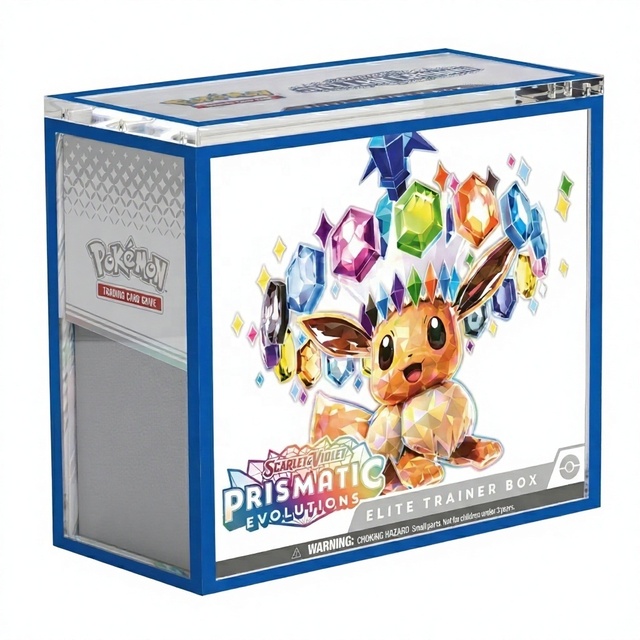 Multi-Color Edge Acrylic Case ETB for Pokemon Cards, 99% UV Resistance Strong Magnetic Elite Trainer Box Protector Display Case