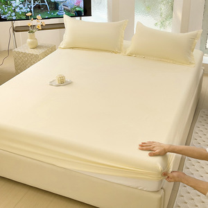 Wholesale Solid Color Comfortable Bed Cover and Pillowcase Set Washed <b>Flat</b> <b>Fitted</b> <b>Sheets</b> 2025 FE - Product Image 5