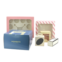 Traiteur personnalisé jetable biodégradable Ccookie emballage fromage pâtisserie support tranches de boîtes à gâteaux 12X12X12 avec fenêtre en PVC