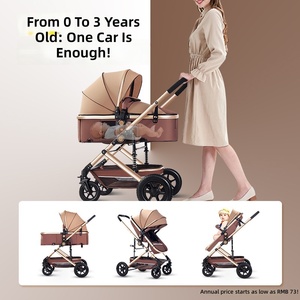 <span class=keywords><strong>Poussette</strong></span> légère pliable à quatre roues bidirectionnelle avec fonction assise-allongée <span class=keywords><strong>pour</strong></span> bébés de 0 à 3 ans, capacité de <span class=keywords><strong>50</strong></span> <span class=keywords><strong>kg</strong></span> - Product Image 3