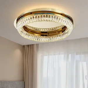 Décoration de la maison Suspension Suspension Salon Moderne Anneau Rond Verre Cristal Plafonnier - Product Image 4