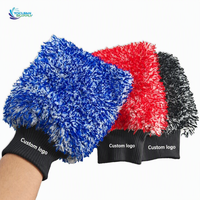 Gant de lavage de voiture double face en microfibre ultra-doux, absorbant, sans peluches, anti-rayures, lavable en machine et séchable, pour le nettoyage des roues