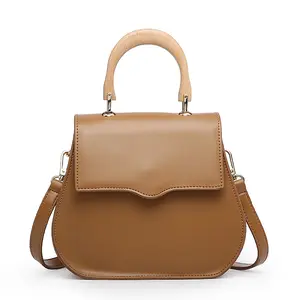 하이 퀄리티 나무 손잡이 단색 플랩 새로운 패션 디자인 가방 숙녀 핸드백