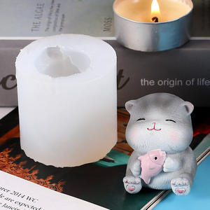 Une variété de bougies parfumées en forme de chat, moule en silicone liquide, bricolage, décoration de bureau, ornements, goutte de colle, moule en plâtre - Product Image 4
