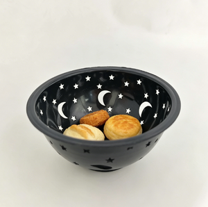 Bandeja para Hornear Antiadherente de Acero Aluminizado Ecológico, Cesta Hueca Negra con Diseño de Luna y Estrella para Frutas, Colador de Alimentos, Tazón para Verduras - Product Image 2