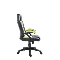 Chaise de bureau et de jeu pivotante de style traditionnel, nouvelle collection, en cuir PU vert frais de haute qualité et tissu MSH, avec structure en acier inoxydable