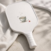 Raquette de pickleball personnalisée en fibre d'aramide 16 mm, design minimaliste thermoformé en forme de tasse à thé, vente en gros, usine OEM