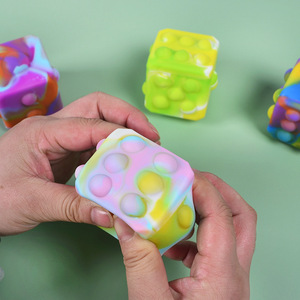 Cross-Border Silicone Decompression Ball New Rodent Pioneer <b>Cube</b> Bubble Music Toy for Girls' Parties - Product Image 4