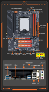 Erying AMD 7940hx Tương thích cho Ryzen AM5 loạt <span class=keywords><strong>CPU</strong></span> DDR5 RAM SATA Port wifi6e Máy tính để bàn đôi M-ATX onboard Bo mạch chủ mới - Product Image 5